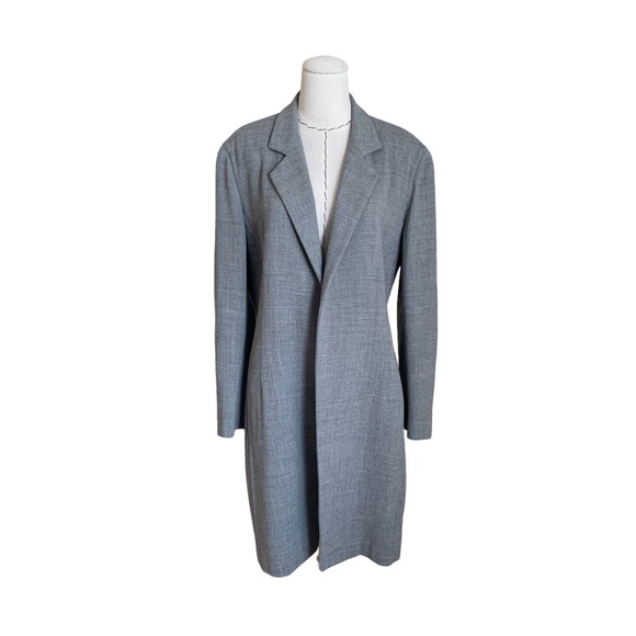 Donna Karan Jackets & Blazers - Vintage 90s Y2k Donna Karan Womens Black Label Gray Wool Blend Minimalist sz 10